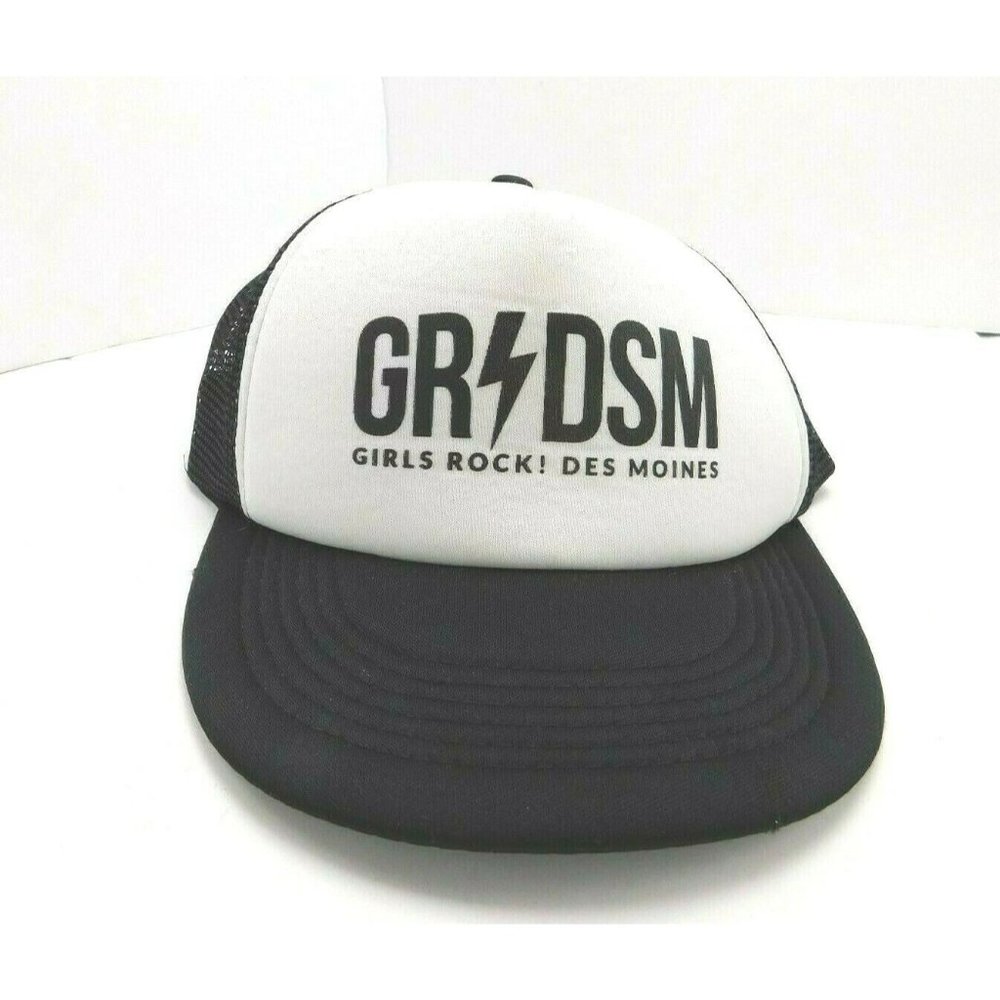 "Girls Rock Des Moines" Womens Iowa Hat Cap Snapback Black White HitWear Brand
